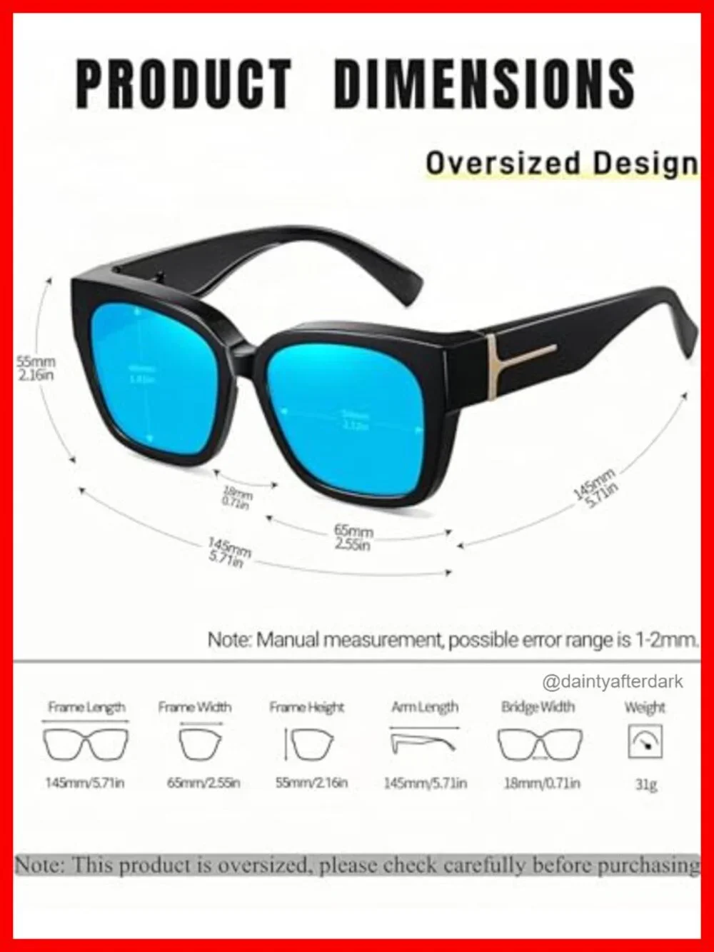 Oversized Fit Over Polarized Sunglasses with UV400 Protection